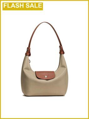 Convertible Nylon Crescent Shoulder Bag with Two Straps